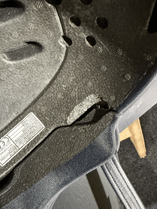 Always check your Kask - damage to the inner foam panels